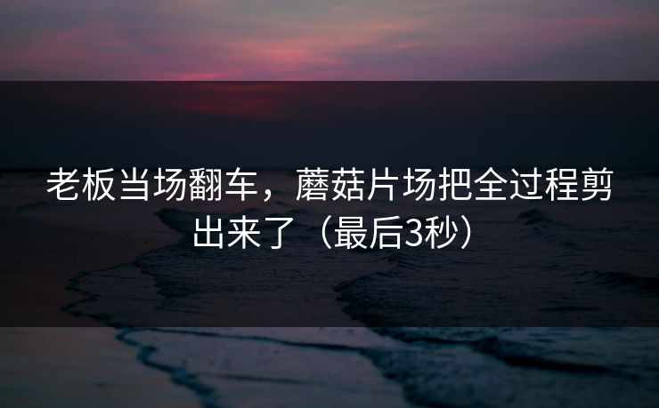 老板当场翻车，蘑菇片场把全过程剪出来了（最后3秒）